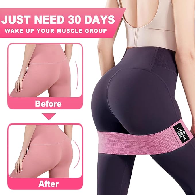 Fabric Resistance Bands for Working Out, 6Pack Non-Slip Exercise Bands for Women and Men, Fabric