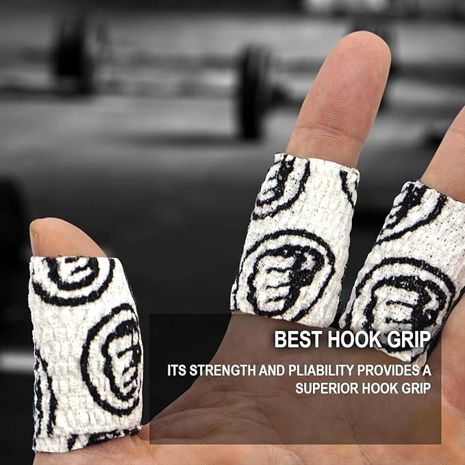 WOD Nation Flexible Hook-Grip Athletic Tape – Easy-Tear, Sweat-Proof Thumb & Finger Strips for