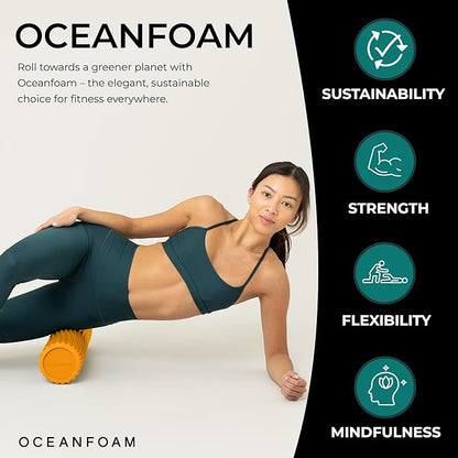 Oceanfoam Tidal Roller - Gold - Muscle Massage Foam Roller for Back Pain & Stretching - Firm and