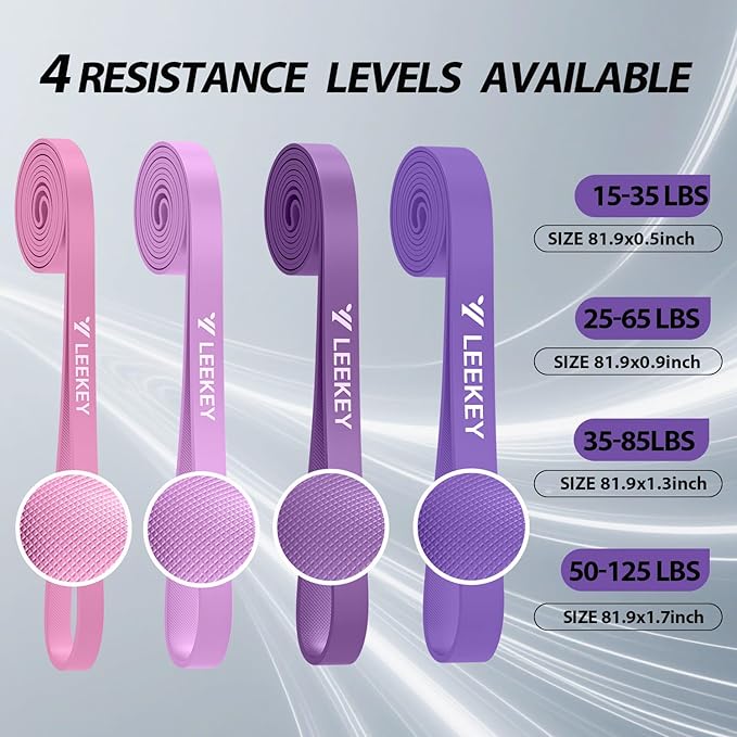 LEEKEY Resistance Bands Set for Pull-Up Assistance & Full-Body Training, Multi-Level Exercise Bands