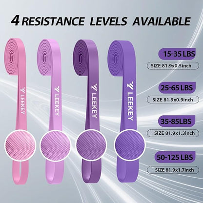 LEEKEY Resistance Bands Set for Pull-Up Assistance & Full-Body Training, Multi-Level Exercise Bands