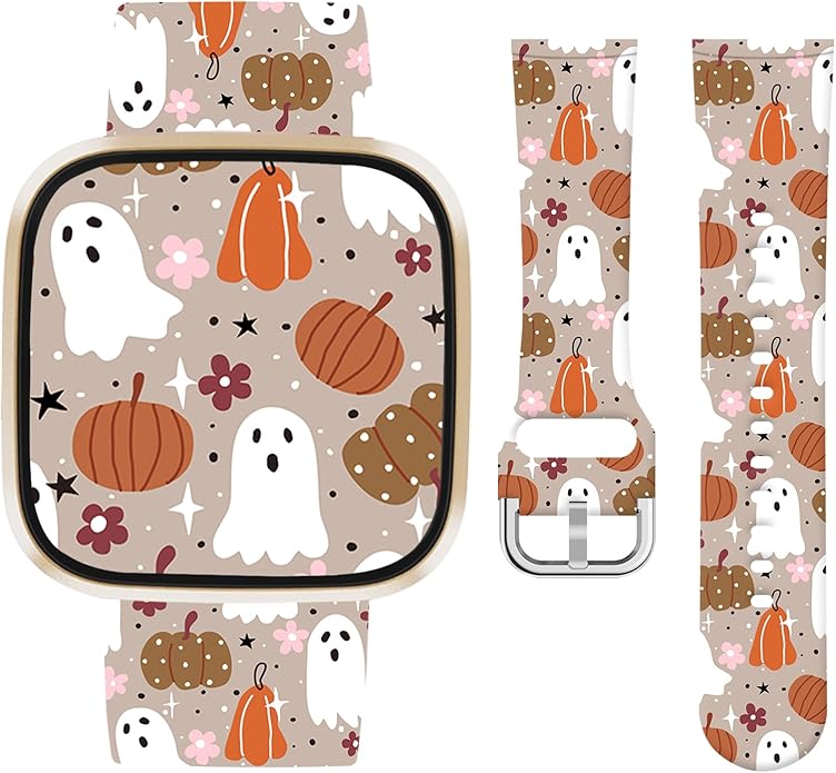 Watbro Halloween Holiday Band Compatible with Fitbit Versa 3 / Sense/Fitbit Versa 4 / Sense 2 Bands