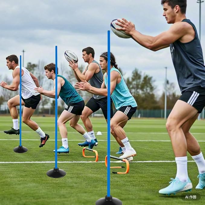 6 Pcs 5FT Adjustable Agility Training Poles for Soccer,Basketball, Football, Horse,Dog-Speed and