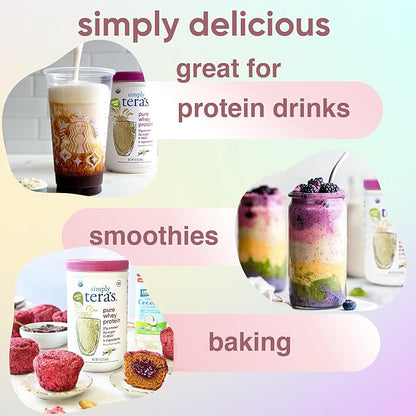 Simply tera's Pure Whey Protein Powder - Grass Fed Vanilla Whey Protein Powder, Clean, Made Without
