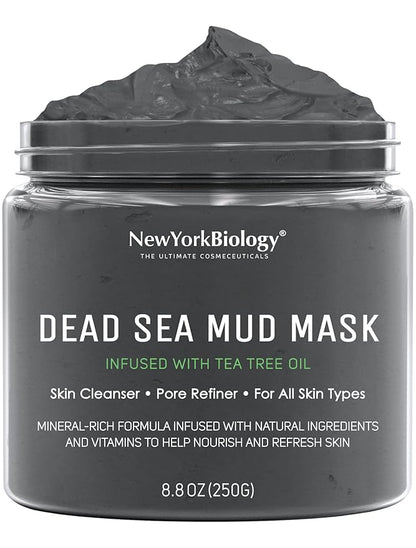 New York Biology Dead Sea Mud Mask for Face and Body | with Tea Tree | Spa Quality Pore Refiner for