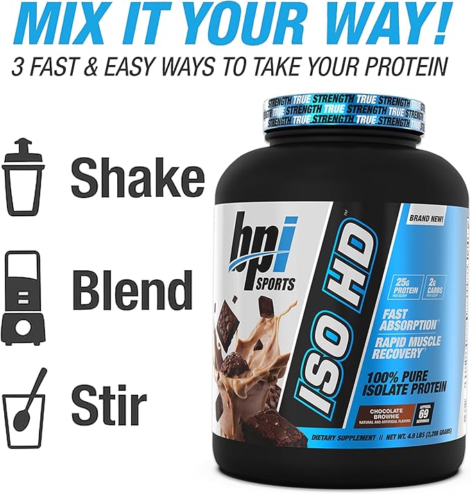 BPI Sports ISO HD Isolate Protein Powder ??100% Whey Isolate, Protein Powder for Muscle Gain