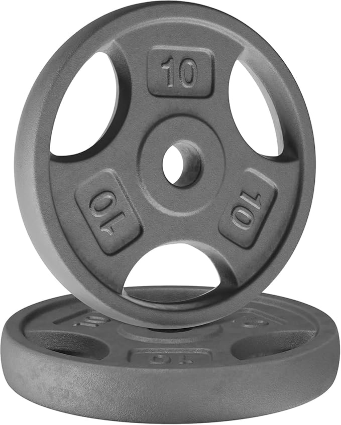Yes4All Standard 1-Inch Grip Weight Plates, Cast Iron with Multiple Sizes from 2.5 lb to 35 lb for
