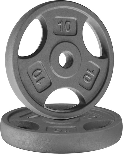 Yes4All Standard 1-Inch Grip Weight Plates, Cast Iron with Multiple Sizes from 2.5 lb to 35 lb for