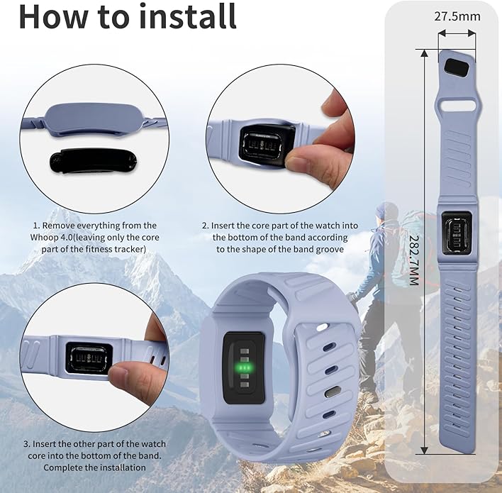 Silicone Sport Band Compatible with Whoop 4.0 Band for Men Women,Soft Comfort Durable Replacement