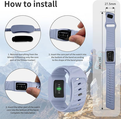 Silicone Sport Band Compatible with Whoop 4.0 Band for Men Women,Soft Comfort Durable Replacement