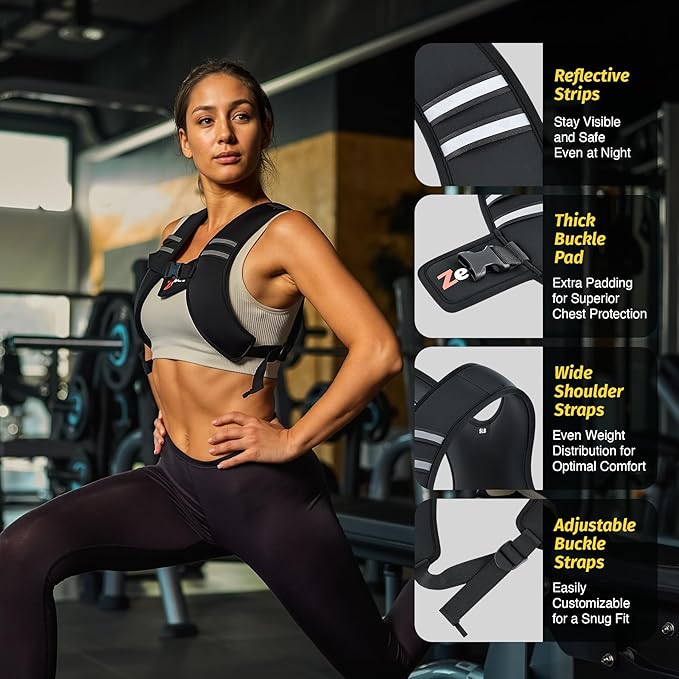 ZELUS Weighted Vest, Z-Fit Soft Iron Weighted Vest for Women and Men, 5/10/15 lb Weight Vest with