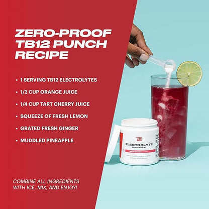 TB12 Electrolytes Powder Packets Fruit Punch ??Mineral-Rich Electrolyte Powder for Fast Hydration