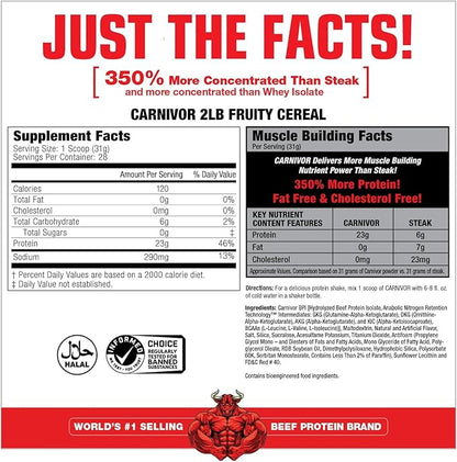 MuscleMeds CARNIVOR Beef Protein Isolate Powder, Muscle Building, Recovery, Lactose Free, Sugar