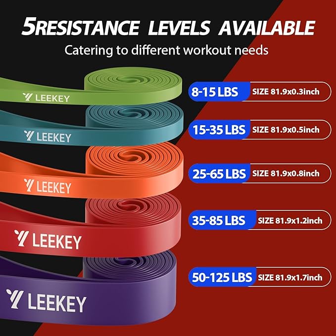 LEEKEY Resistance Bands, Exercise Bands with Handles,Pull Up Assist Bands - Bands for Working