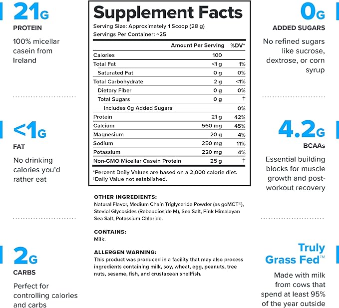 LEGION Casein+ Casein Protein Powder (Salted Caramel) - Slow-Release Micellar Casein Protein Powder