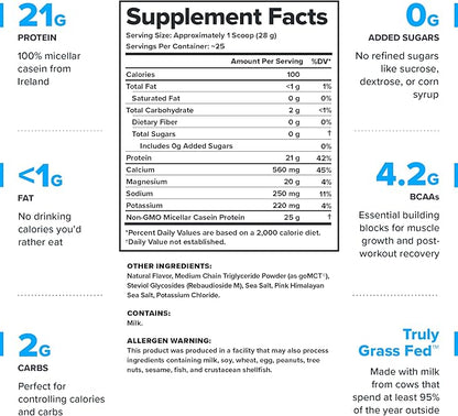 LEGION Casein+ Casein Protein Powder (Salted Caramel) - Slow-Release Micellar Casein Protein Powder