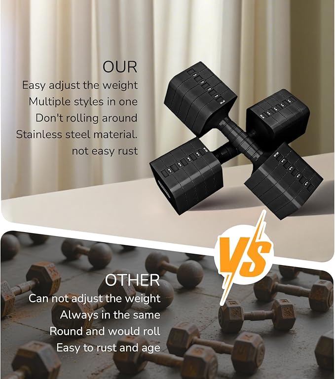 Adjustable Dumbbell Set for Women Men 16LB 20LB Hand Weights Dumbbells Sets Woman Exercise Fitness