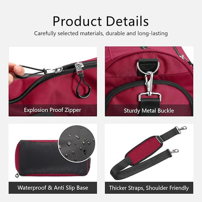 TOPDesign Gym Bag for Women & Men, Unisex Duffel Bag with Shoe Compartment & Wet Pocket for Travel