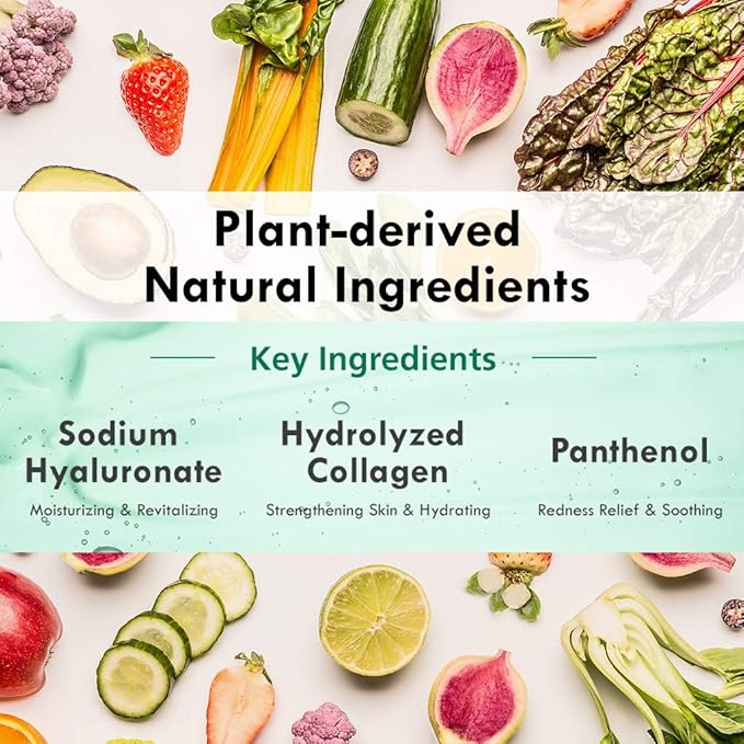 DERMAL Korean Collagen Face Mask ??Hydrating & Soothing Sheet Mask with Panthenol ??Hypoallergenic