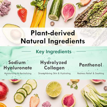 DERMAL Korean Collagen Face Mask ??Hydrating & Soothing Sheet Mask with Panthenol ??Hypoallergenic