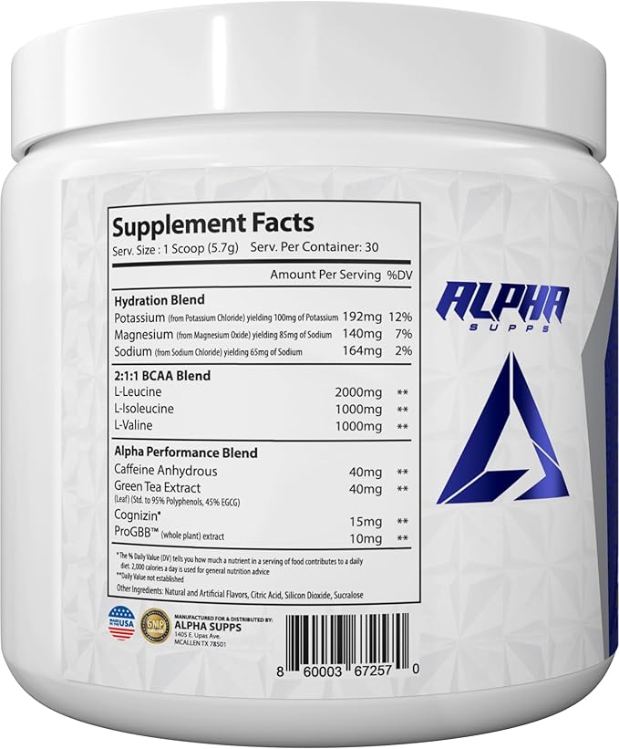 Amino NRG+ BCAA Amino Energy Recovery Powder - Hydration Blend with Electrolytes - Focus Blend for