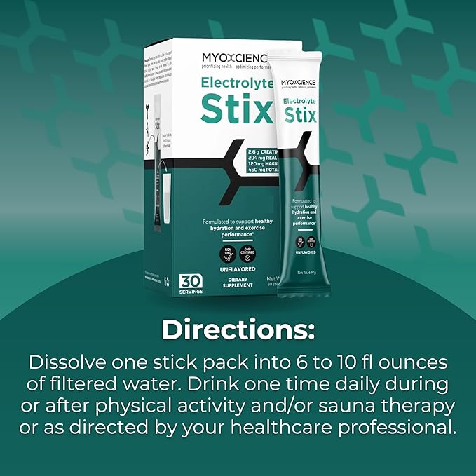 MYOXCIENCE Electrolyte STIX | Creatine Electrolyte Powder | Recovery from Exercise & Muscle