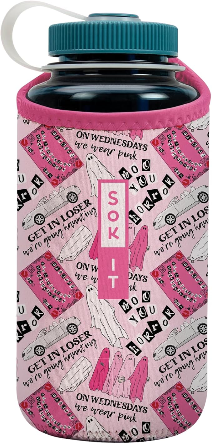 Sok It BotlSok Water Bottle Sleeve Insulated Neoprene Cover (She Doesn't Even Ghost Here, Fits 32oz