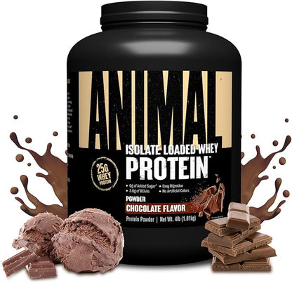 Animal Whey Isolate Protein Powder - Loaded for Pre & Post Workout Muscle Builder and Recovery with