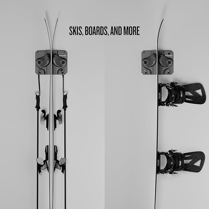 Ultimate Wall Storage Rack for Skis and Snowboards | Damage-Free Storage | Fits Any Ski or
