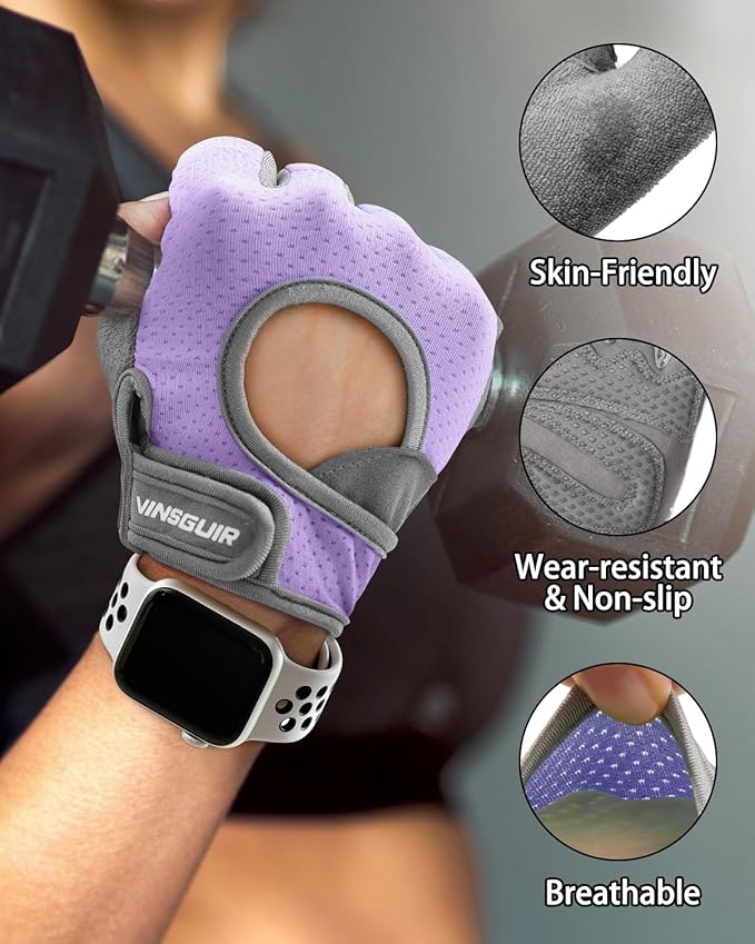 VINSGUIR Workout Gloves for Women and Men, Breathable Weight Lifting Gloves for Gym Exercise