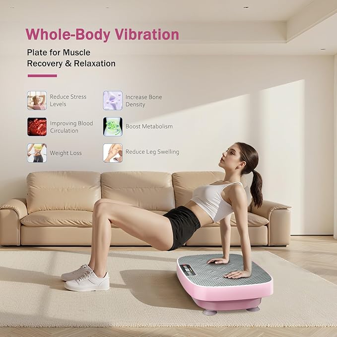 Vibration Plate Exercise Machine, Vibration Plate for Lymphatic Drainage & Body Toning, Whole Body