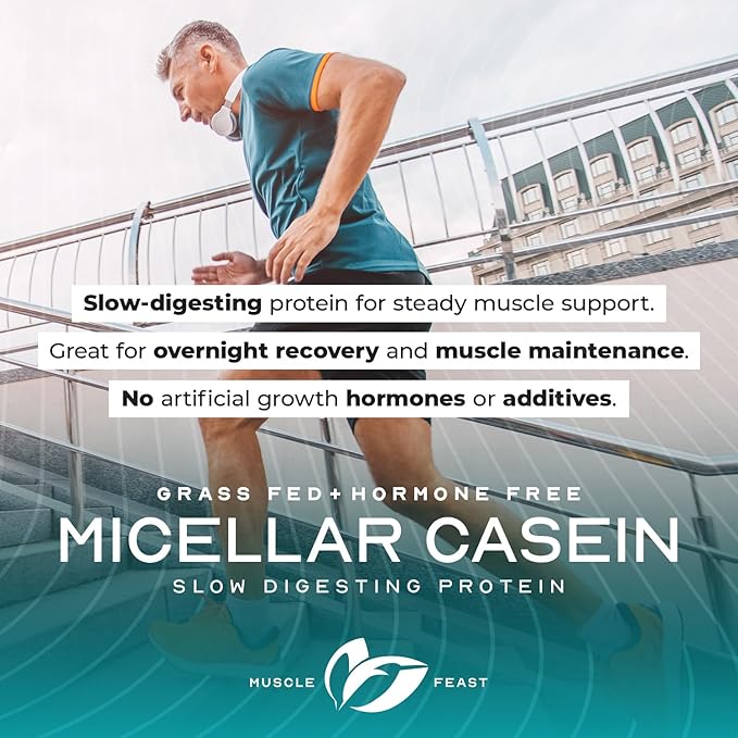 Muscle Feast Grass Fed Micellar Casein Protein Powder, Pasture Raised & Hormone Free, Slow