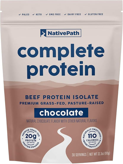 NativePath Complete Beef Protein Powder Isolate ??Grass-Fed, Pasture-Raised, Dairy & Lactose Free