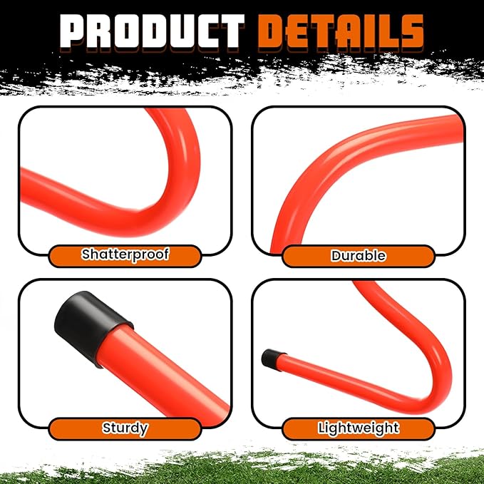 12 Pcs 12 Inch Agility Hurdles Training Equipment Agility Hurdles and Marker Cone Set Disc Cones