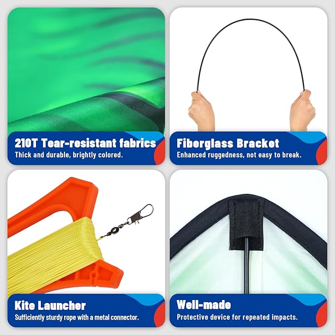Three Headed Shark Kite for Kids and Adults,Kites for Kids Ages 8-12 Easy to Fly,Single Line Beach