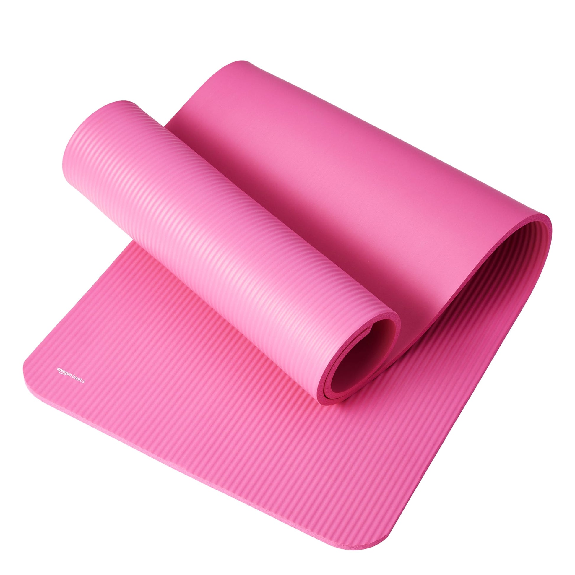 Amazon Basics 1/2 Inch Extra Thick Exercise Yoga Mat with Carrying Strap for Home Workouts and