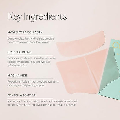 Karuna Skin - COLLAGEN Decollete & Neck Hydrogel Mask, 2-Piece Deeply Moisturizing Wrinkle Patches