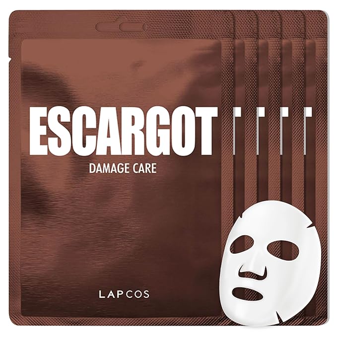 LAPCOS Escargot Sheet Mask, Daily Face Mask with Snail Filtrate to Moisturize and Soothe Skin