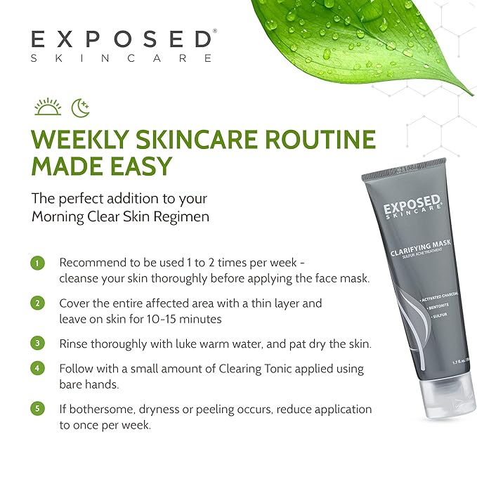 Exposed Skin Care Activated Charcoal Face Mask to Purify Skin, Regulate Oil Production and Visibly
