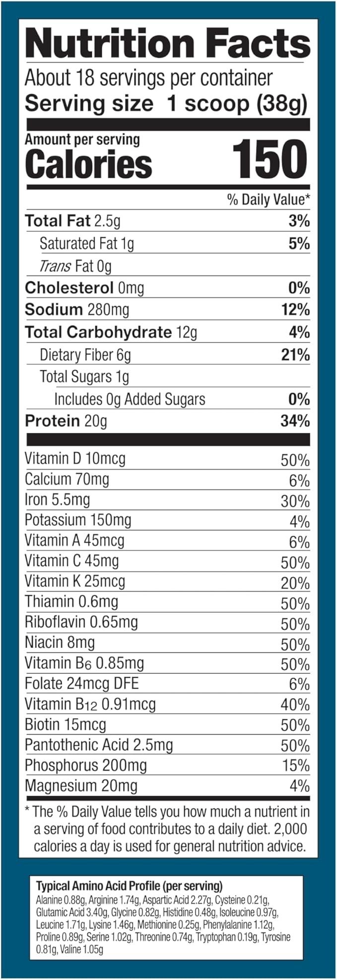 Vega All in One Nutrition Organic - 20g Plant-Based Pea Protein, Berry, 20 Servings, Vitamins A &