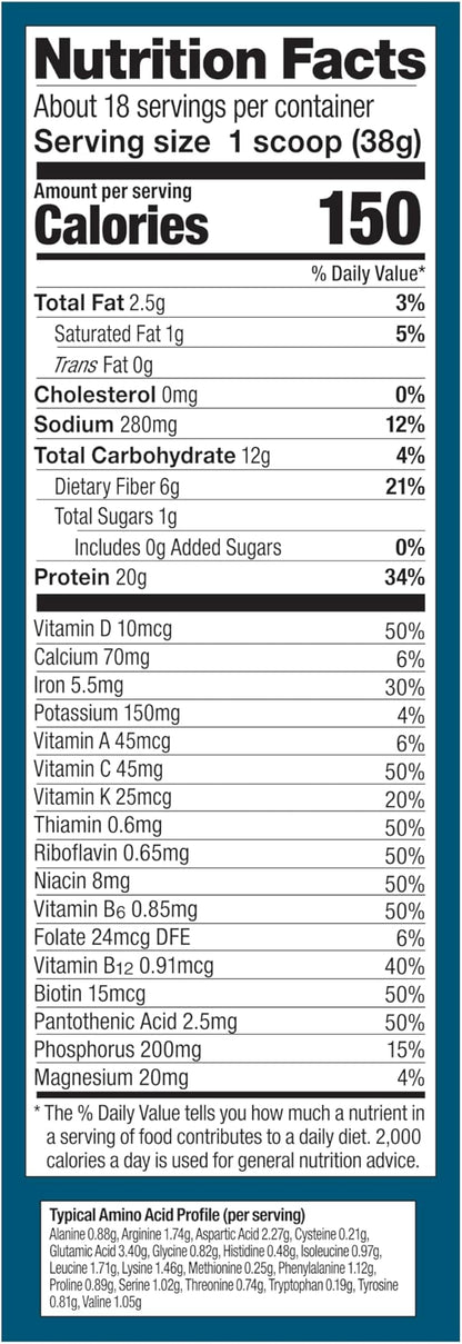 Vega All in One Nutrition Organic - 20g Plant-Based Pea Protein, Berry, 20 Servings, Vitamins A &