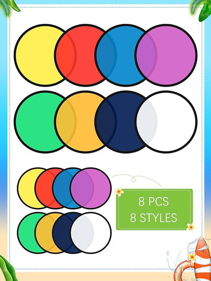 Gejoy Foldable Flying Disc Fans Bulk with Bags 9.8 Inch DIY Sublimation Handheld Cooling Fan Beach