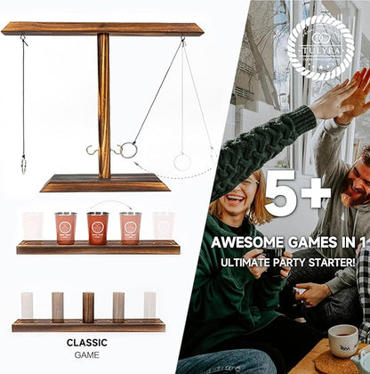 Ring Toss Game for Adults, Hook and Ring Game with Exclusive Carrying case & Unique Stainless Mini