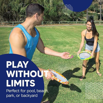 Sunlite Sports Bongo Discs, Ball Paddle Game, Ball Throwing Outdoor Games for Beach, Lawn