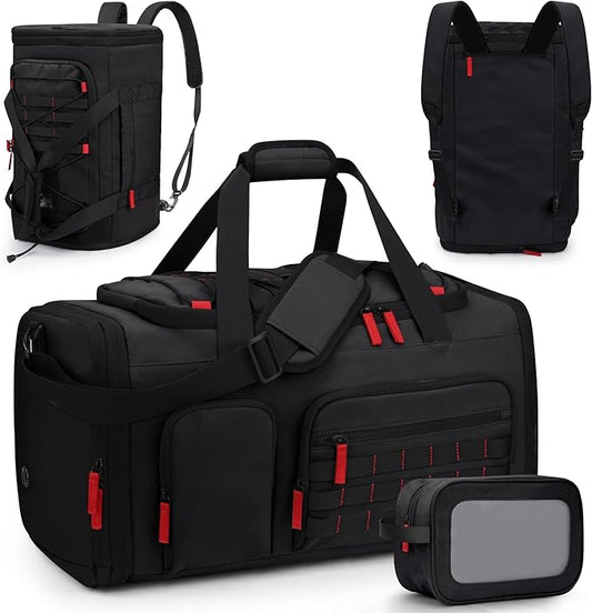 Gym Bags for Men Women, 45L Sports Travel Duffle Bag with Shoe Compartment, 3 in 1 Weekener