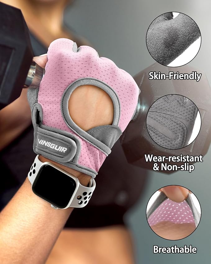 VINSGUIR Workout Gloves for Women and Men, Breathable Weight Lifting Gloves for Gym Exercise