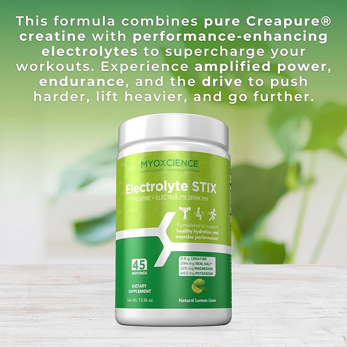 MYOXCIENCE Electrolyte STIX | Creatine Electrolyte Powder | Recovery from Exercise & Muscle