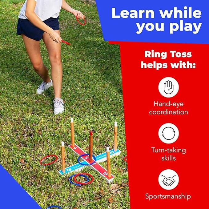 Elite Sportz Ring Toss Games for Kids - Outdoor Yard Game for Adults & Family - Backyard Toys