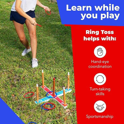Elite Sportz Ring Toss Games for Kids - Outdoor Yard Game for Adults & Family - Backyard Toys