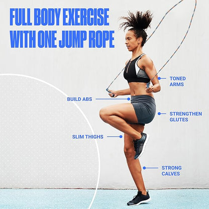 Sportbit Elite Beaded Jump Rope - Adjustable Speed Rope for Fitness, CrossFit, Boxing